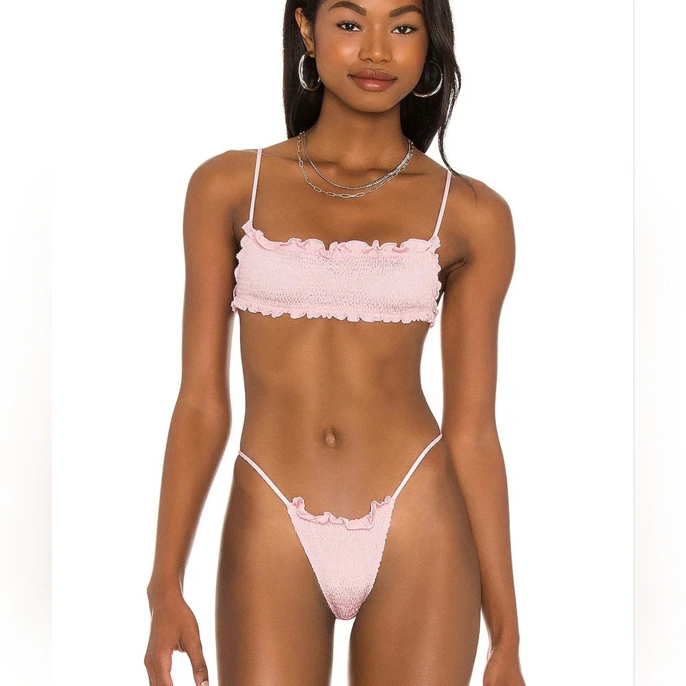 Indah Pink Ruffle Bikini Set - Picture 3 of 8